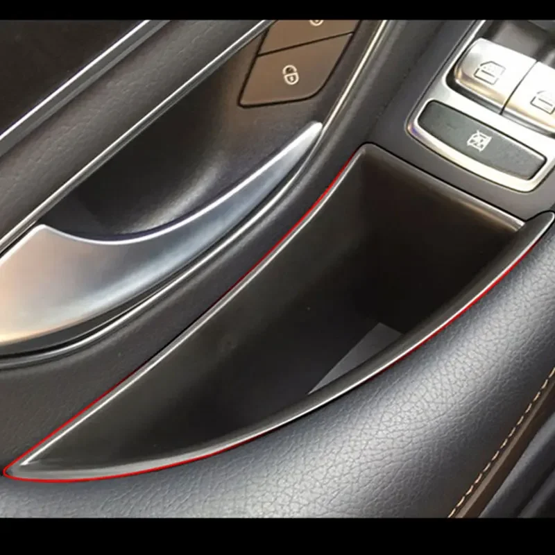 

For Mercedes Benz W222 S Class 14-18 ABS Black Car Front Door Storage Box Container Holder Tray Mobile Phone Box Car Accessories