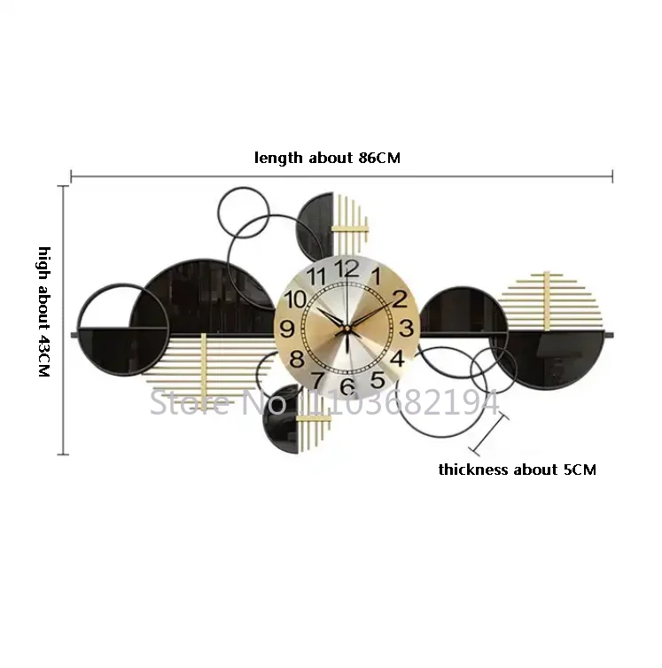 Nordic Light Luxury Wall Clock Living Room Home Decoration Personality Creative Wrought Iron