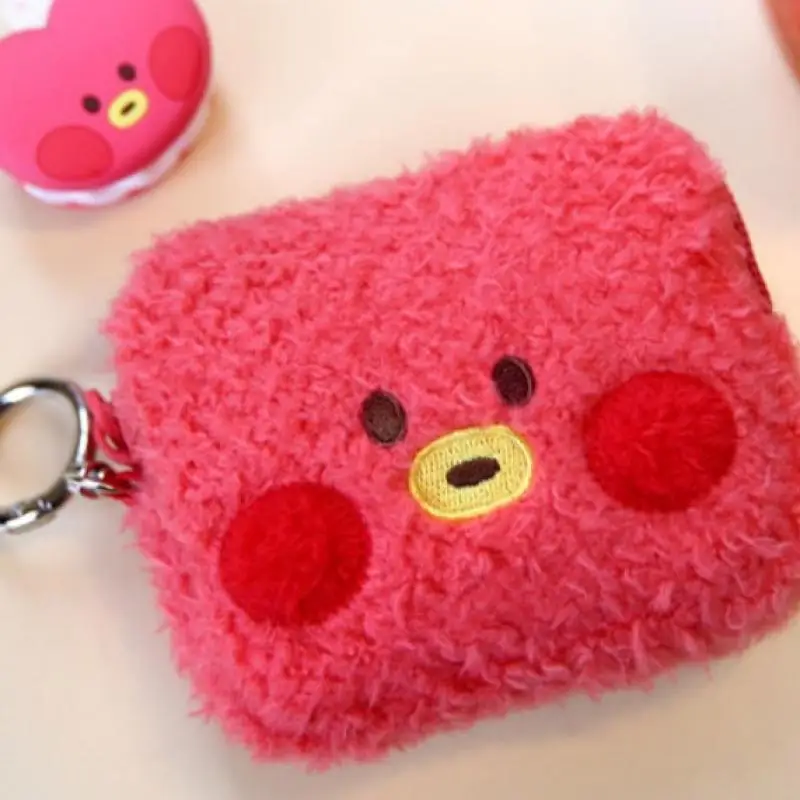 Anime Bt21 Plush Pendant Storage Bag Cartoon Tata Koya Doll Cosmetic Bag Cute Student Pencil Case Girl Coin Purse Pendant Gift