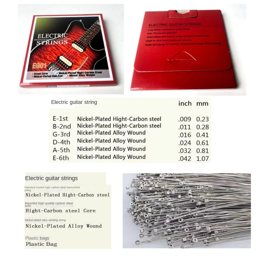 

1 Set AG01/CG01/EG01 Acoustic Guitar Strings Bronze 6 Strings Electric Guitar Strings Copper Alloy Wound