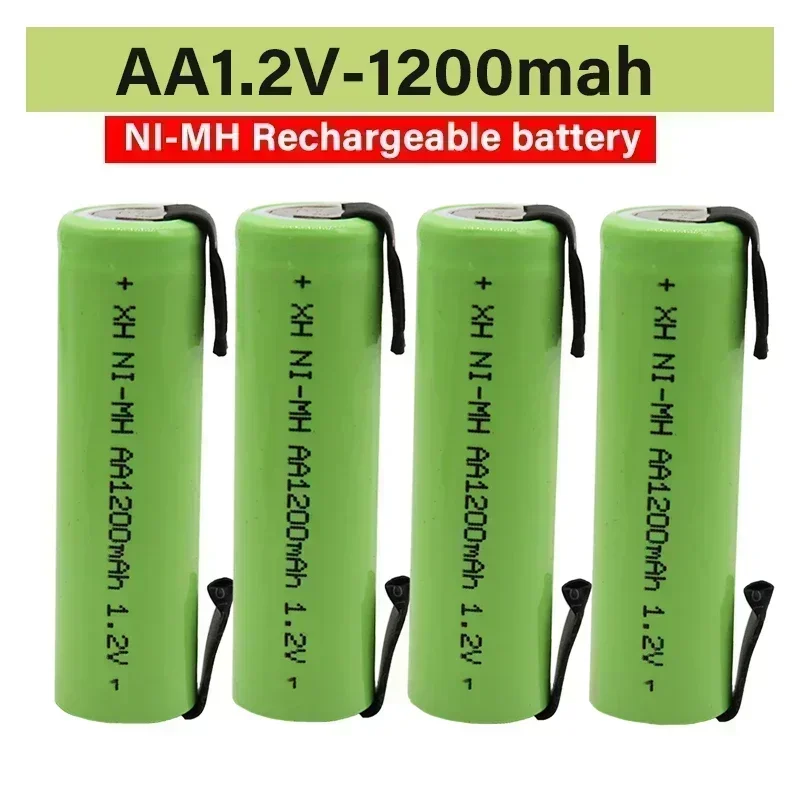 100% original 1.2V AA battery, rechargeable battery, 1200mAh, nickel hydrogen battery, with soldering pin