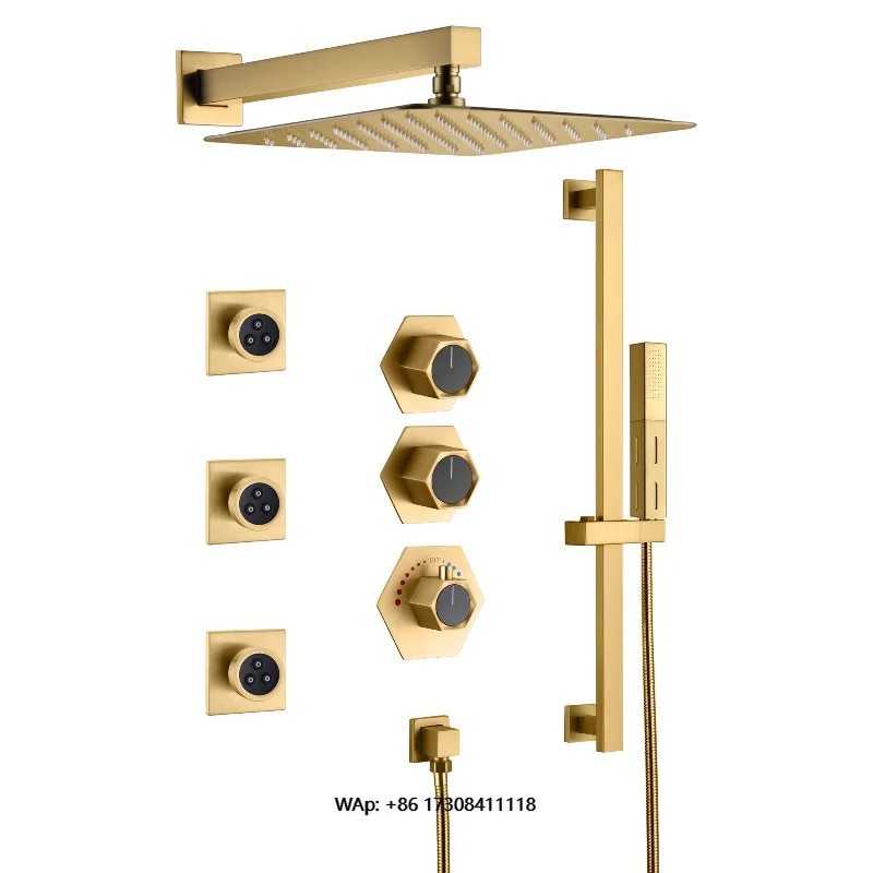 Hot Sale Shower Head Material 12 Stainless Steel Deluxe Shower Set with Bathroom Head