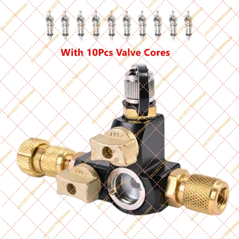 1/4 Inch Valve Core Removal Tool with Sight Glass, Dual Valve HVAC Wrench for Mini Split Systems