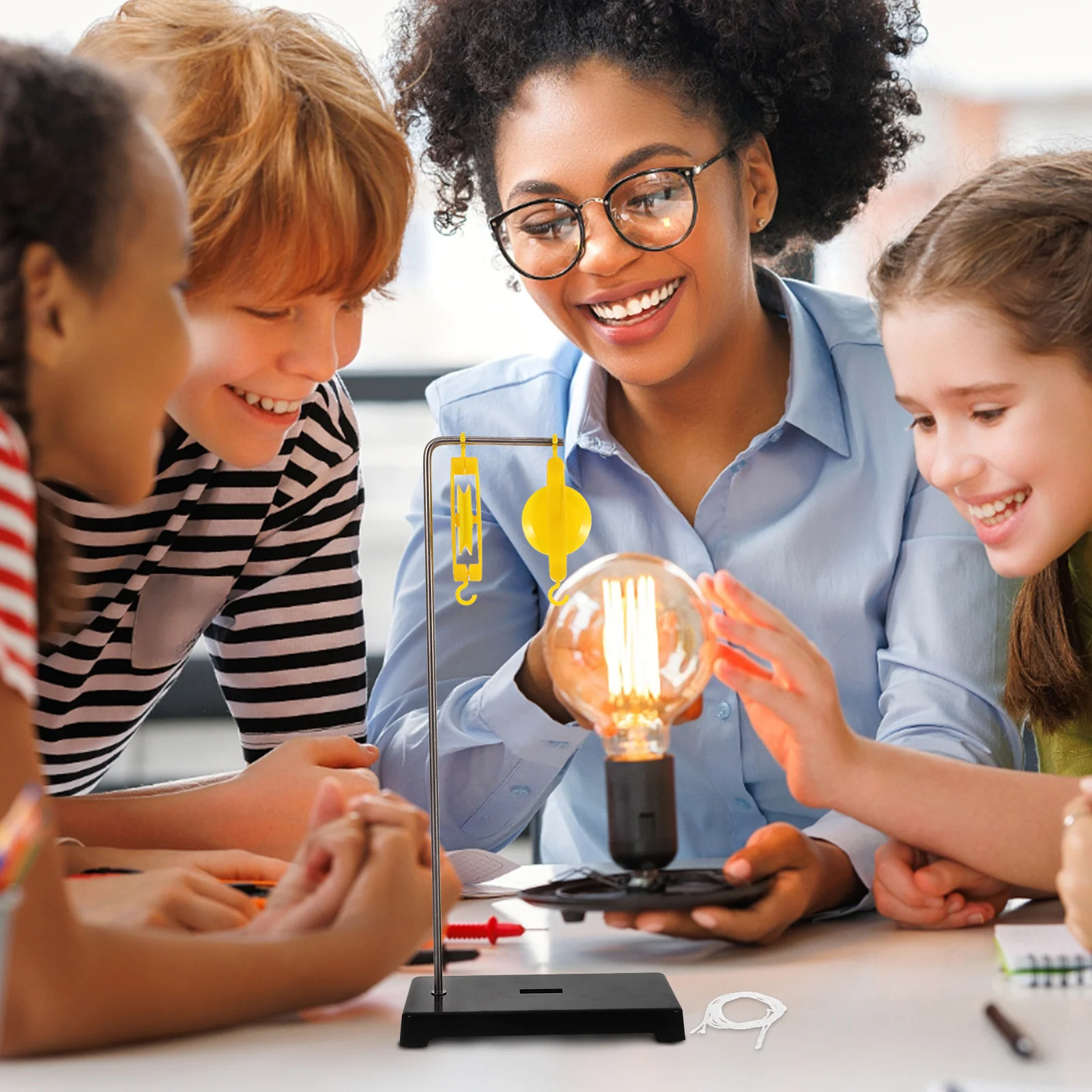 

1Set Physics Pulley Set Sliding Block Instrument for Science Learning Long-Lasting Use in Laboratories User-Friendly Design