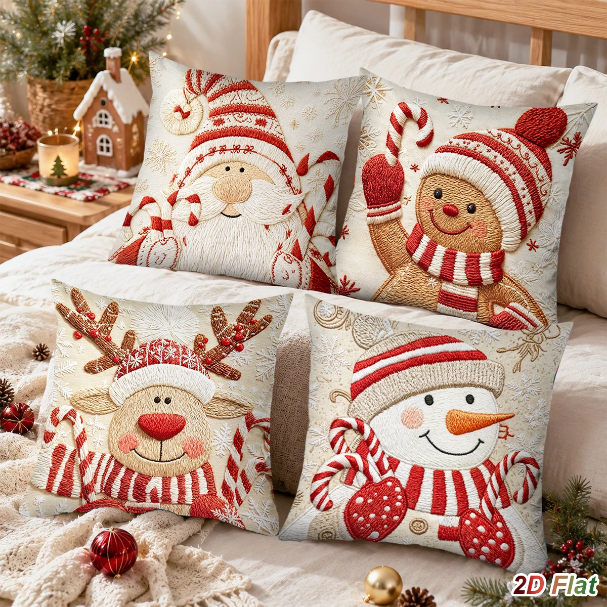 Christmas Pillowcases Merry Christmas Decorations for Home 2026 Xmas Snowman Elk Sofa Cushion Cover Navidad Natal New Year 2027