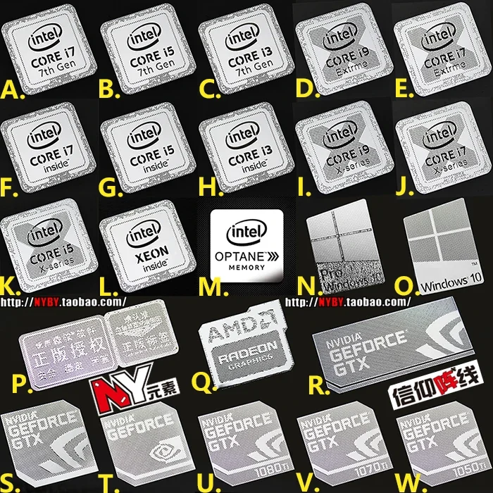 High-quality Core i9 i7 i5 i3 extreme CPU Metal Sticker For Laptop PC Tablet Desktop Computer Personalized DIY Decoration