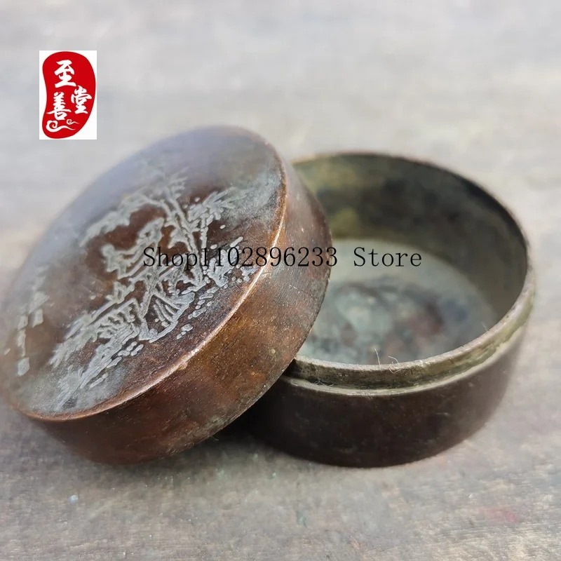 Antique-style alloy copper decorative piece for the living room, featuring a round design inspired by the poem 