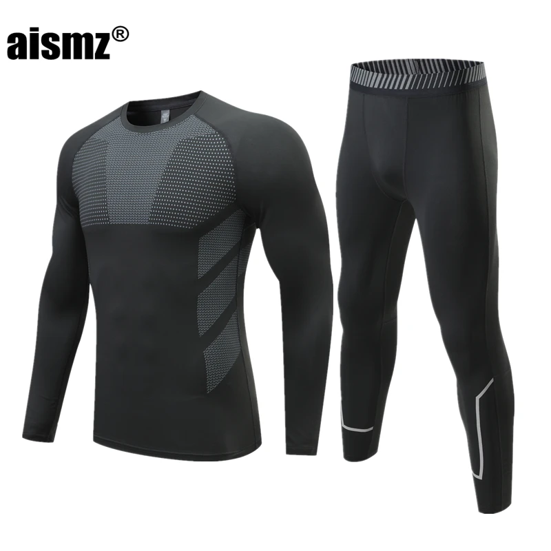 Aismz Winter Thermal Underwear Men & Boy MMA Tactics Fitness Leggings Compression Sportswear First layer Long Johns Man Clothing