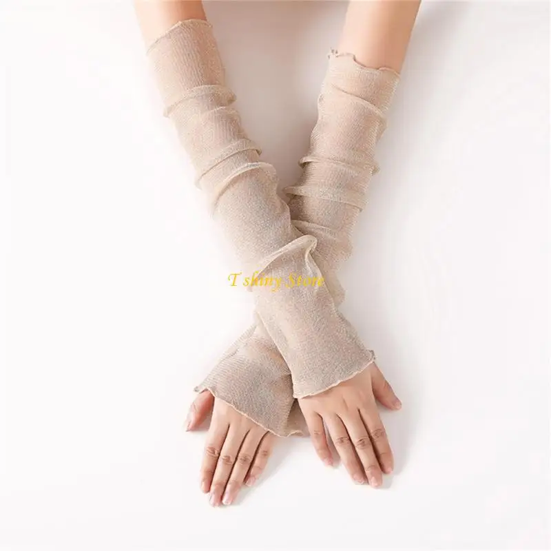 N58F 1Pair Phụ nữ tay áo tay mỏng Bảo vệ tay áo đàn hồi Lái xe Oversleeve cho hoạt động ngoài trời