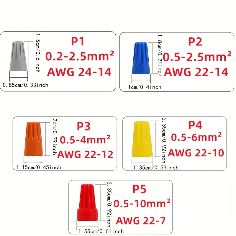 40/220pcs Boxed Quick Connector Kit, Screw Cap Terminals, Electrical Equipment Connectors, Wire Connector Terminals, AWG 24-7 image 3