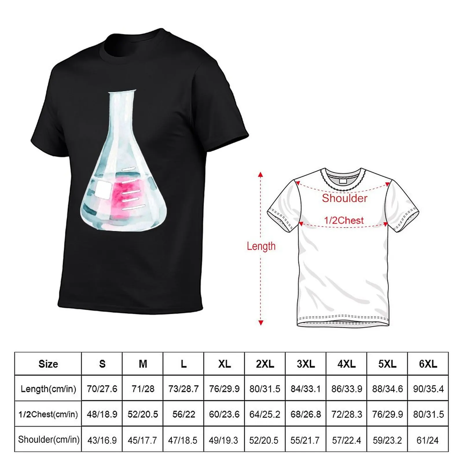 Phenolphthalein: Titration in Watercolor T-Shirt anime clothes blue archive mens t shirts top quality