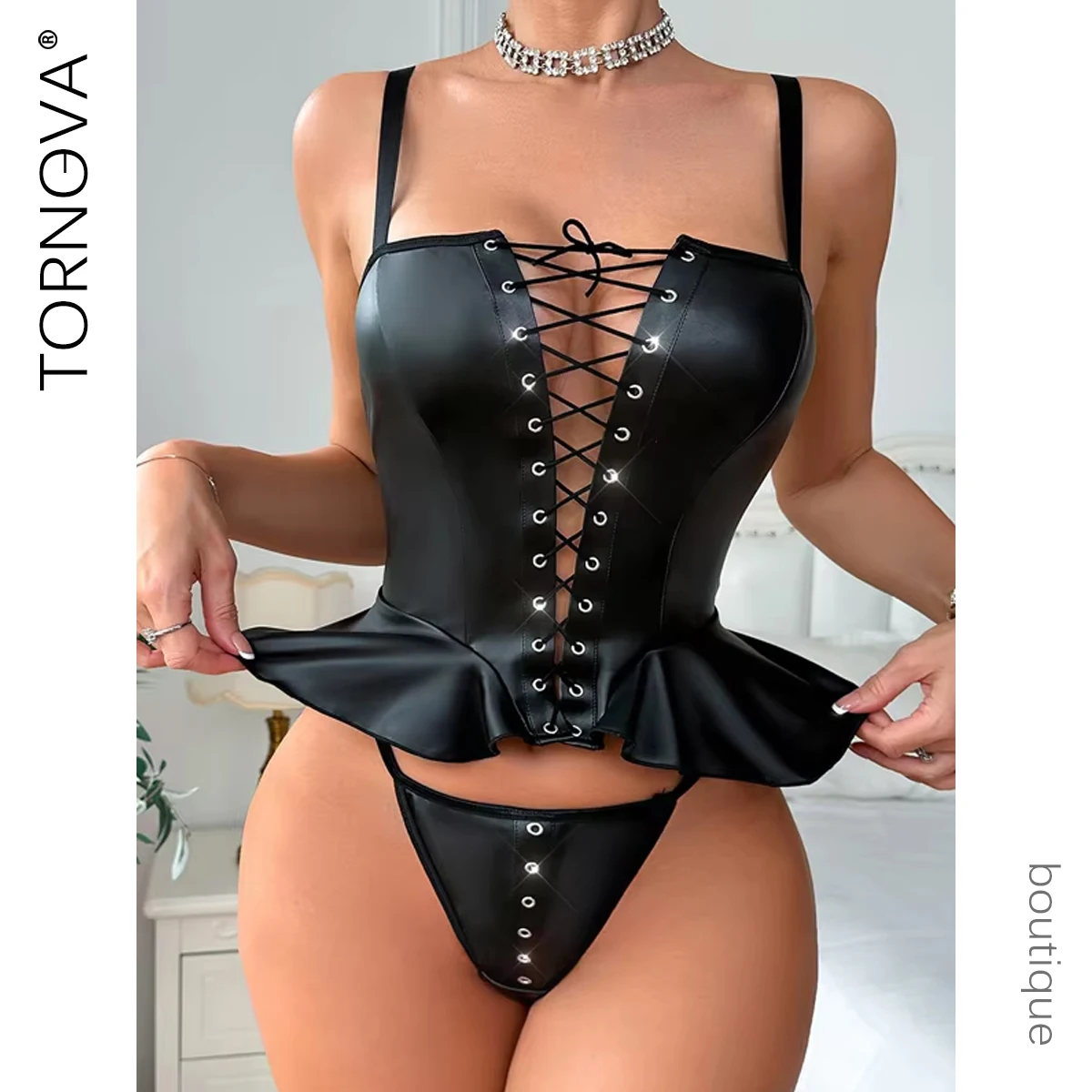 

Tornova Female Lingerie Sexy Women's Sexy Underwear Woman Women's Clothing Set Ladies Bra and Panties Set Romantic Lingeries Set