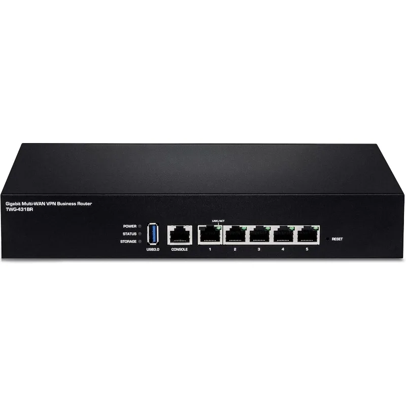 جهاز توجيه Gigabit Multi-WAN VPN Business، TWG-431BR، 5 منافذ جيجابت، 1 × منفذ وحدة التحكم، QoS، توجيه Inter-VLAN، ديناميكي