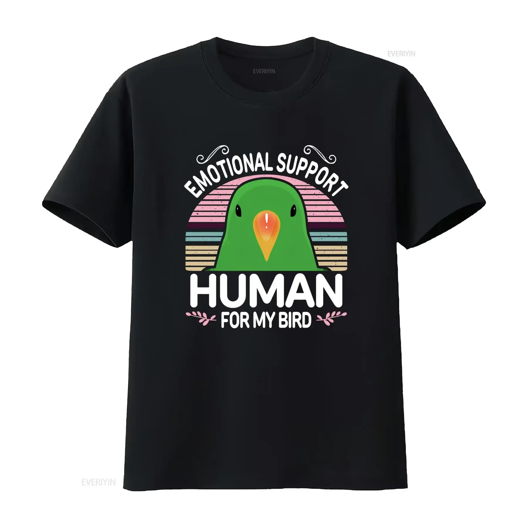 Retro Vintage Funny Bird Lover Cute Parrot Emotional Support Slogan Casual T Shirt vintage Washed streetwear