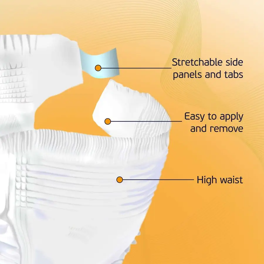 حفاضات للبالغين للنساء والرجال، علبة مكونة من 32 سراويل داخلية للاستعمال مرة واحدة مع علامات تبويب ولوحات جانبية قابلة للتمدد قابلة للتنفس بحد أقصى #3