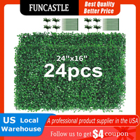 12pcs 24pcs Artificial Plants Grass Wall Panel Boxwood Hedge Greenery Privacy Fence Panel Grass for Indoor Home Garden Wedding