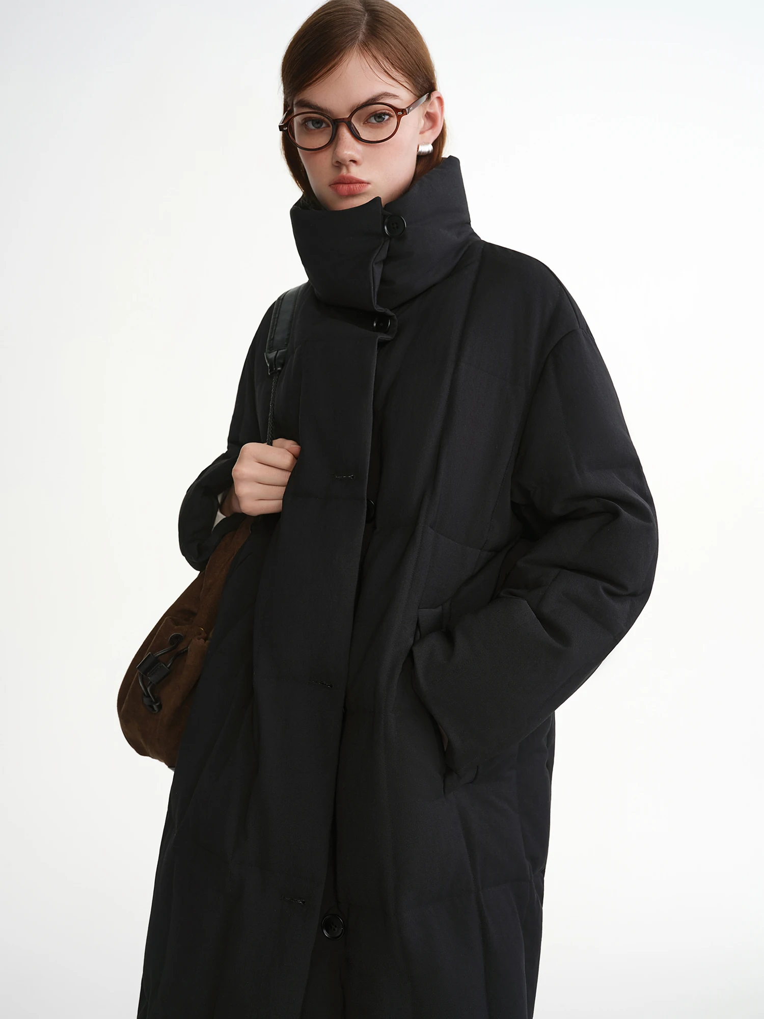 DUSHU 2025 وصل حديثًا سترة نسائية مبطنة بمقاسات كبيرة تتميز بياقة واقفة سترات ذات محتوى 90% للأسفل #5