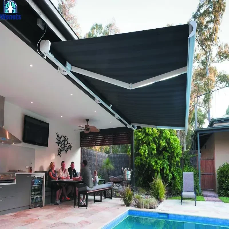 for Retractable Awning Motorized Electric Aluminum Frame Outdoor for Balcony Patio