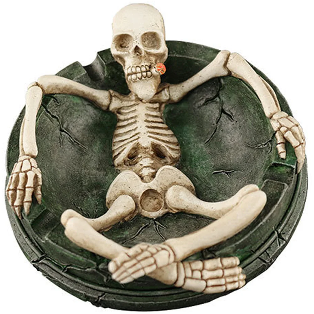 

Stylish Skull Shape Resin Ashtray Creative Desktop Ornament Smoke Holder Unique Table Decor Heat Resistant Durable Compact