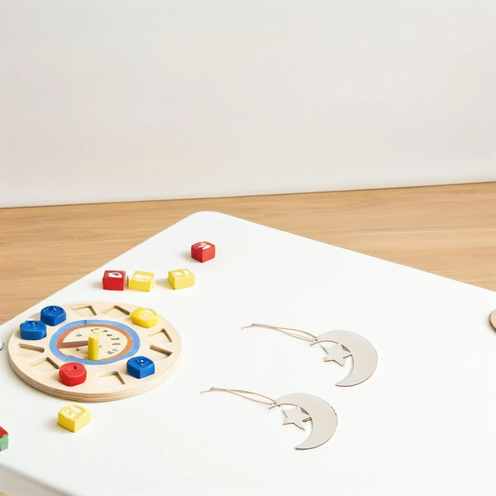 

20Pcs Natural Wood Moon Star Cutouts Unfinished Rustic Shapes for DIY Nursery Decor Baby Shower Craft Wooden Embellishments