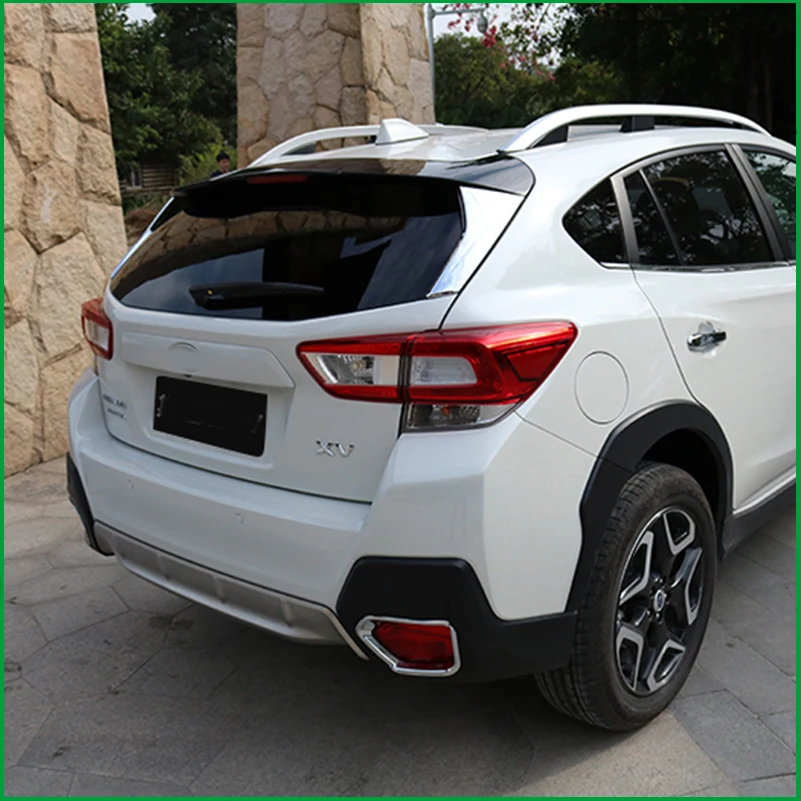 

For Subaru XV 2018 2019 ABS Chrome ABS Carbon Fibre Print Exterior Both Side Rear Window Spoiler Triangle Cover Trim Auto Parts