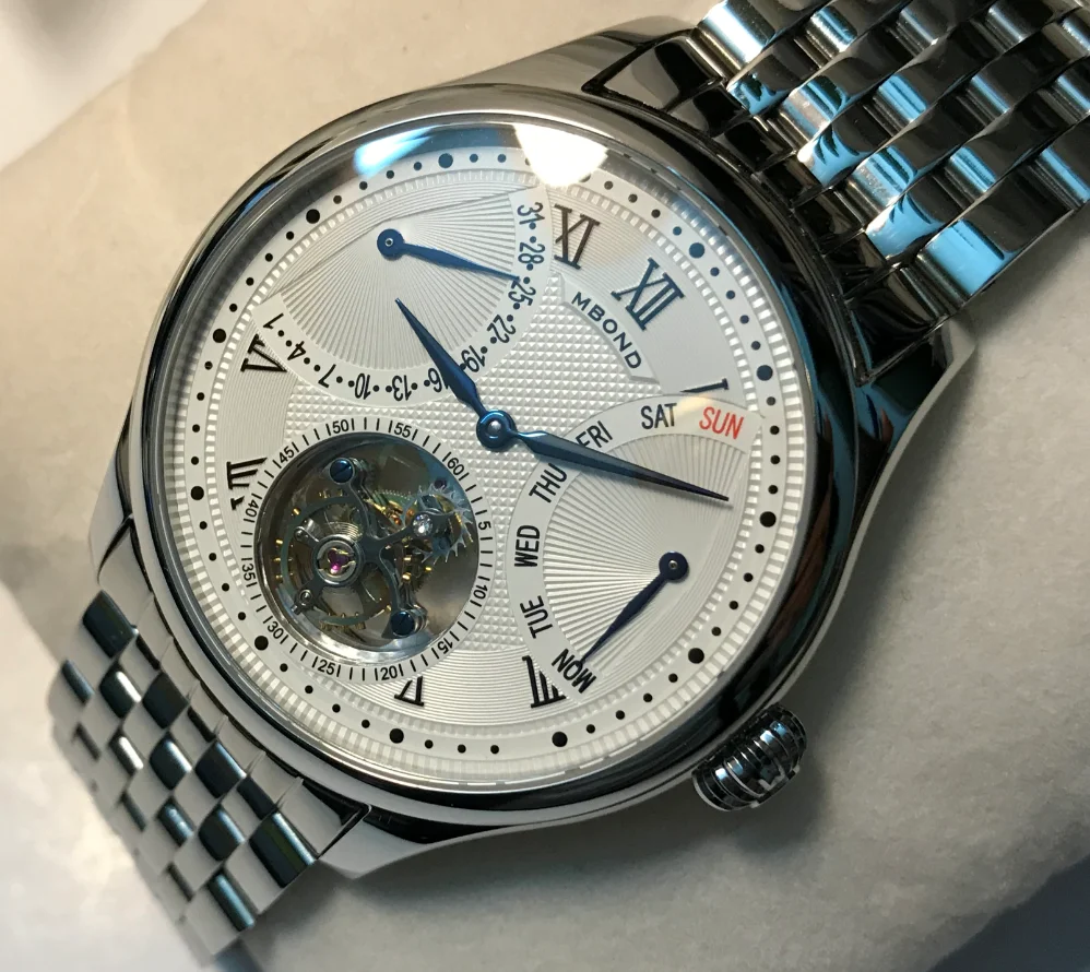 Механические мужские часы с турбийоном ST8004, многофункциональные часы с большим циферблатом и датой, водонепроницаемые механические часы