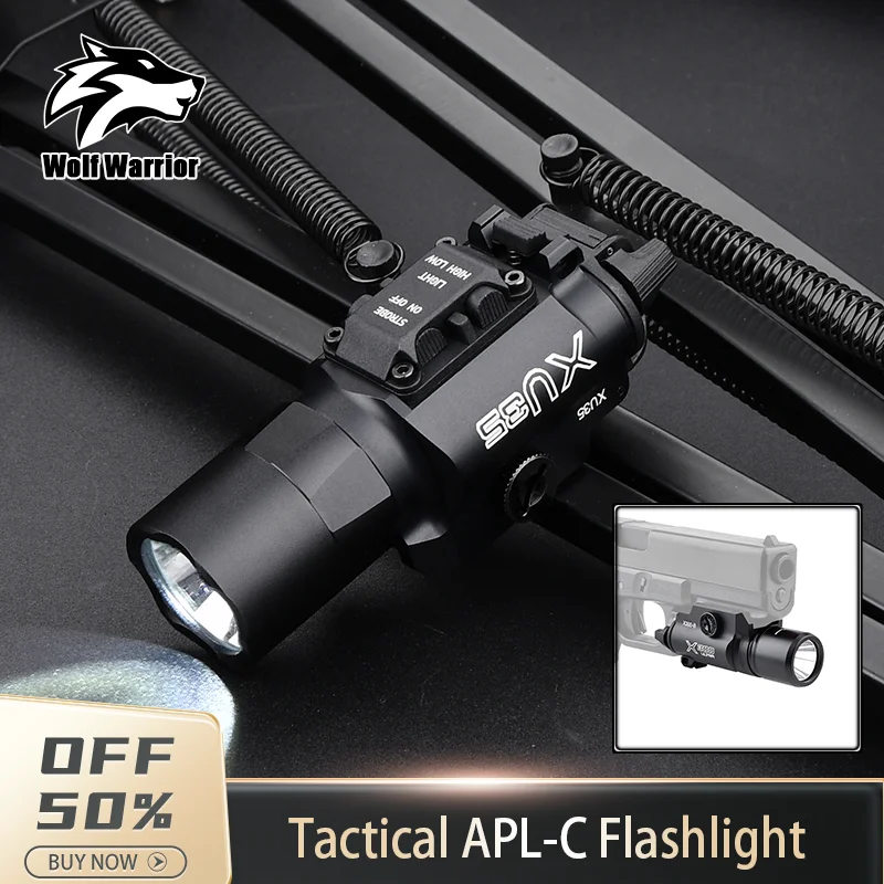 

WADSN TacticaFlashlight X300-B/X300U-B/ XU35 Metal Pistol Gun Strobe LED Light Fit 20mm Rail Airsoft Hanging Hunting Flashlight