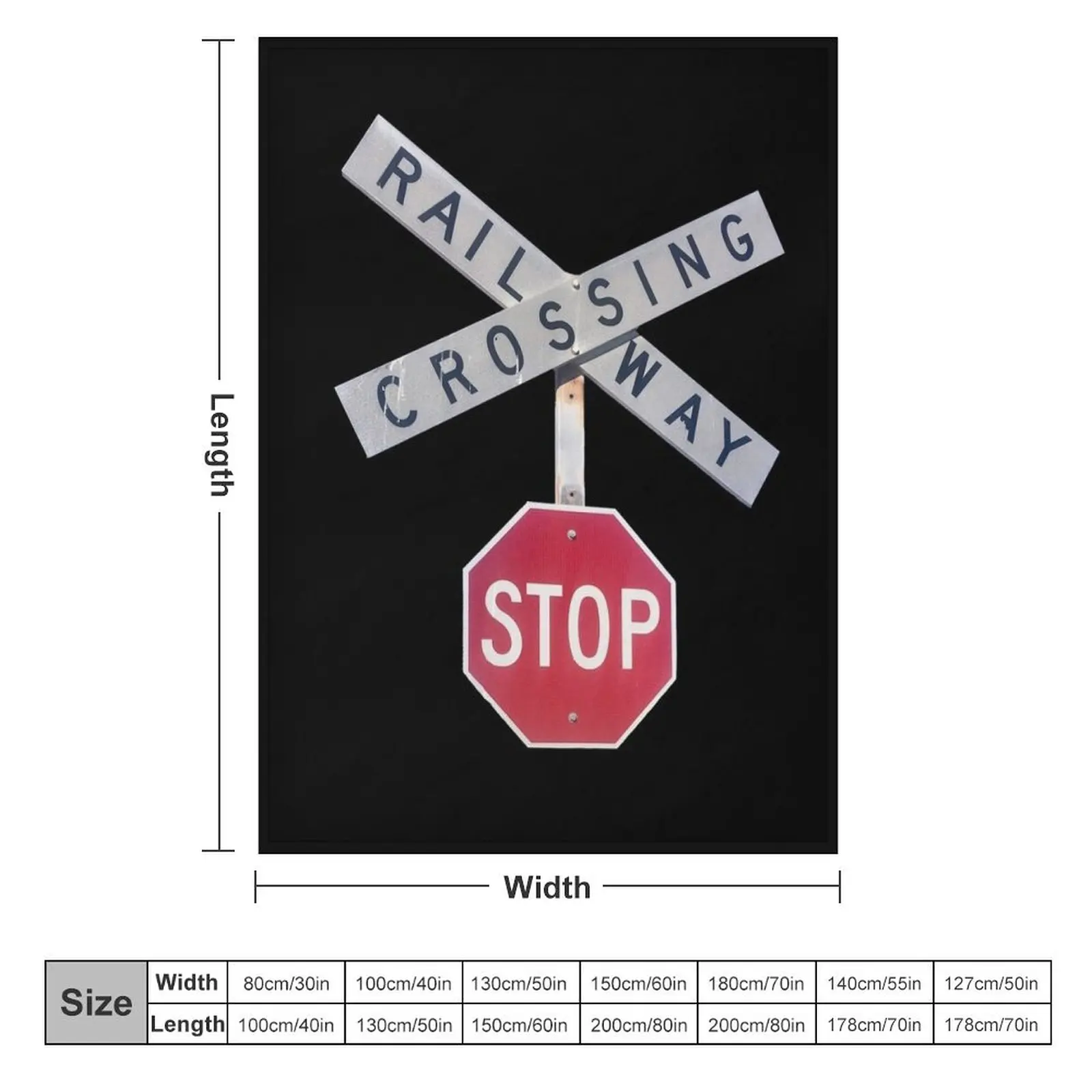 Stop sign, railway crossing, danger Throw Blanket Heavy Thins Furry Blankets