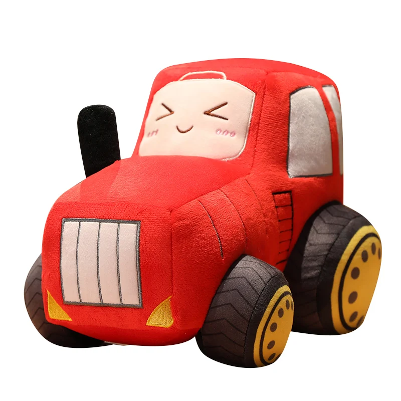 30/45CM Cartoon Tractor Plush Toys Kawaii Car Dolls Stuffed Soft Plush Pillow Creative Toys Birthday Gift Decor