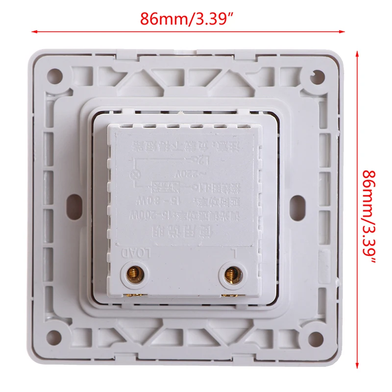 Adjustment Ceiling Fan Speed Control Switch Wall Button Dimmer Switch 220V 10A 86x86mm