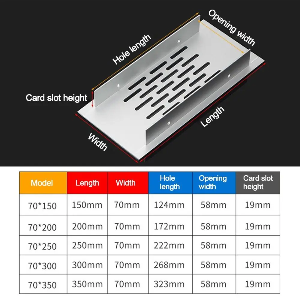 Aluminum Alloy Vents Cover Rectangle Breathable Mesh Ventilator Grille Cover 70mm Wide Air Vent Decor Furniture Hardware image 6