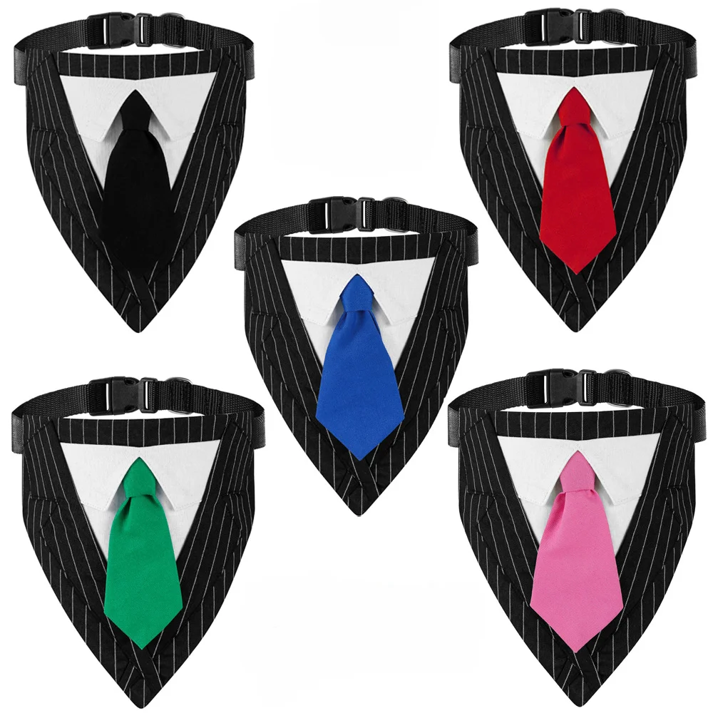 New suit dog triangle scarf tie pet saliva scarf party wedding scarf