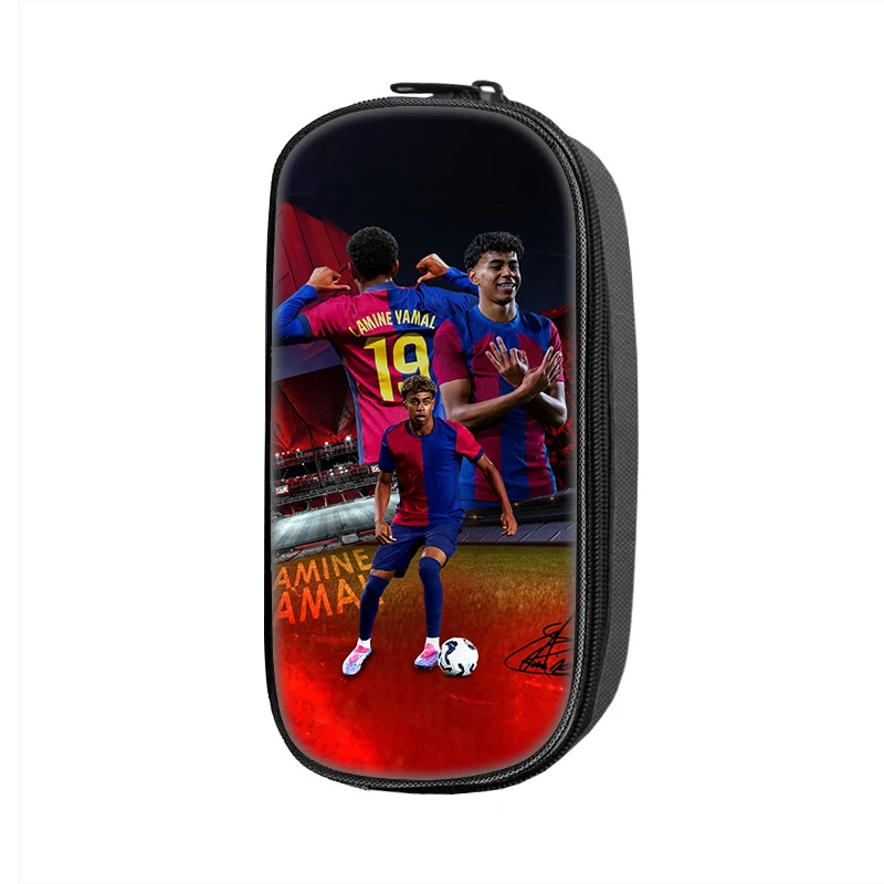 L-Lamin Yamal Pattern Pencil Case makeup bag Football Star Pen Bag Student Big Capacity School Supplies Zipper Pencil Pouch