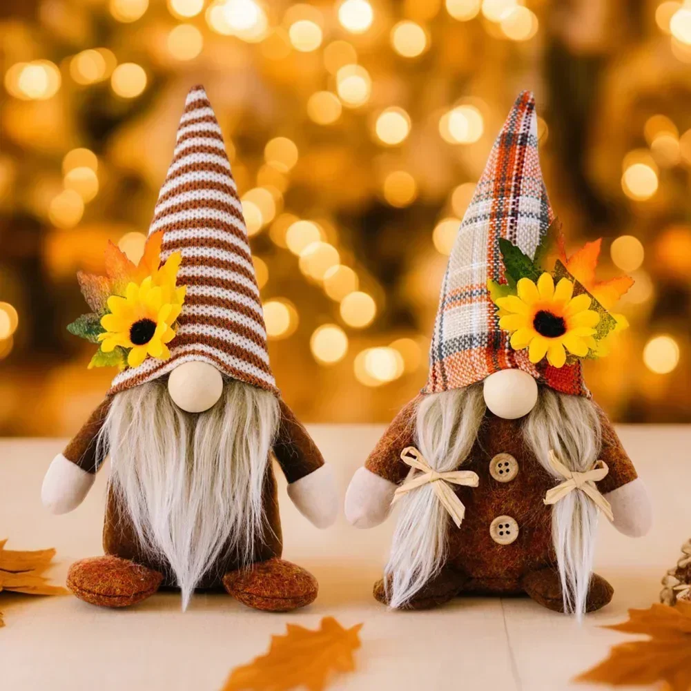 21CM Fall Gnome Autumn Gnome Pumpkin Sunflower Swedish Dwarf Thanksgiving Day Christmas Decor Nordic Gnome Land God Old Man