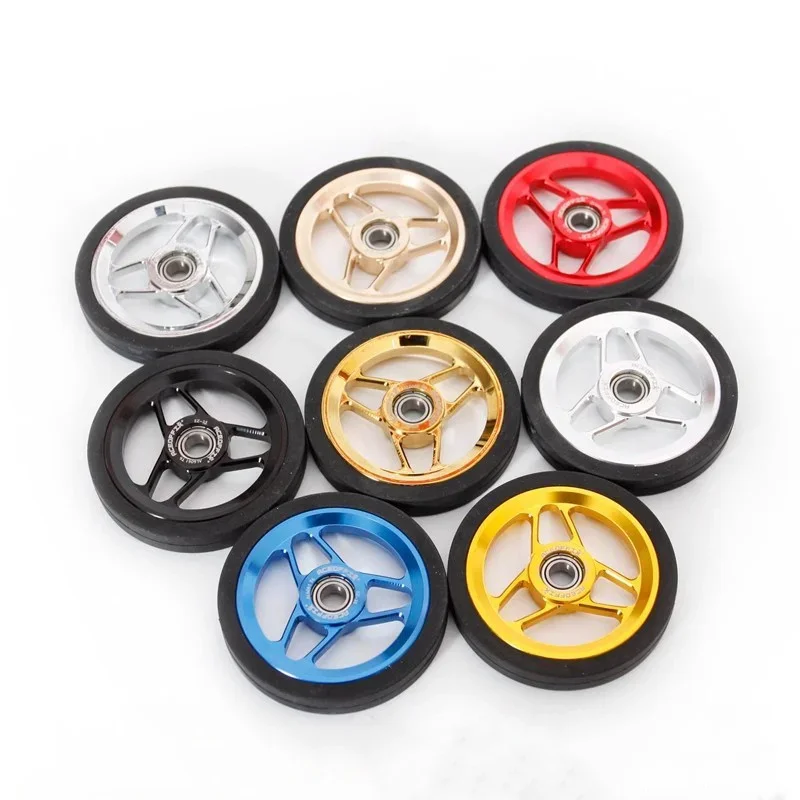 Folding bicycle easy wheel 56mm for brompton auxiliary wheel Cline Pline Tline universal