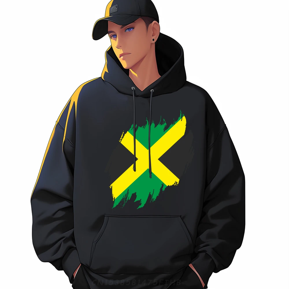 

Female Discount Slogan Hoodies Round Collar Casual Long Sleeve Vintage Proud Jamaican Jamaica Flag Hoodies Printed Tops