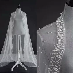 Elegant Pearls Wedding Veil Beaded 3M Royal Bridal Veil with Comb Long Special Cut Veil White Ivory Wedding Accessories