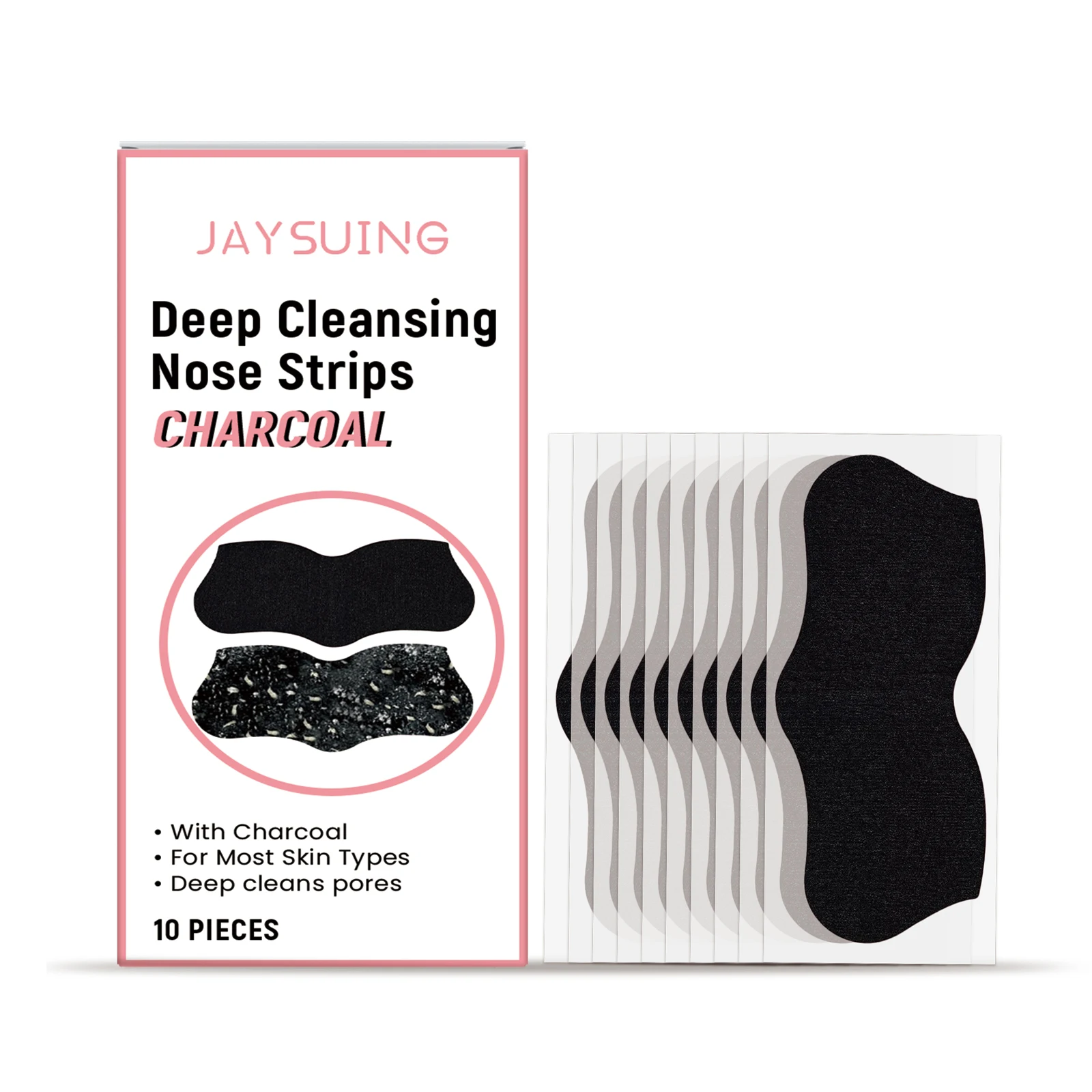 Blackhead Removal Pore Strip Charcoal Peel off Face Mask Whiteheads Deep Cleansing Shrink Pore Oil Control Nose Black Dots Strip