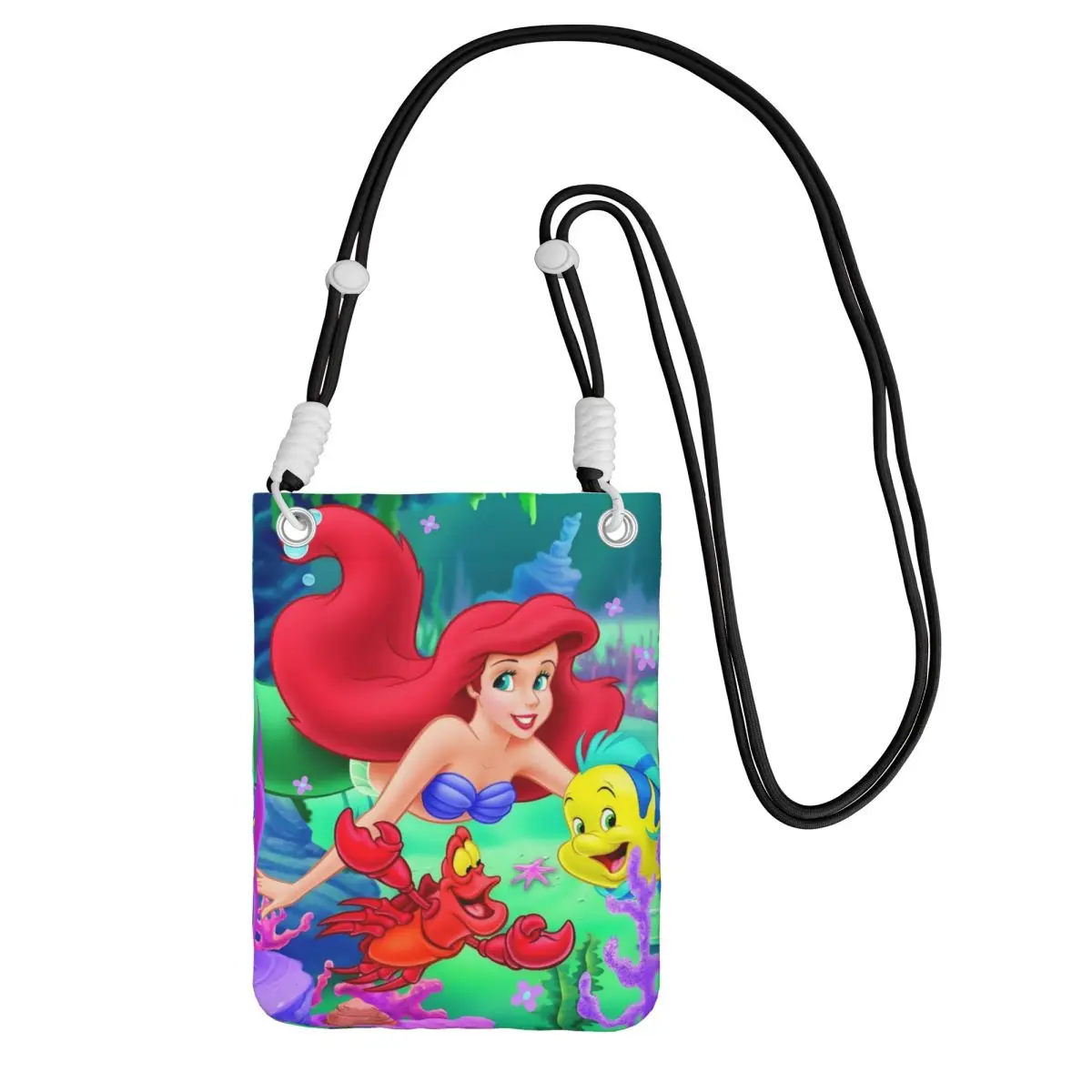 

Custom The Little Mermaid Mobile Phone Bag for Men Women Animation Shoulder Crossbody Bag Suitable Coin Purse Mini Purse Wallet