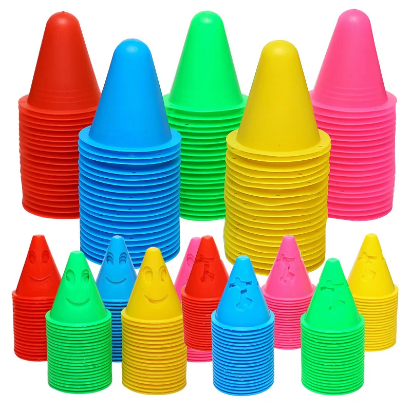 10 Pcs Skate Marker Cones Roller Football Soccer Training Equipment Marking Cup Marker Cones Slalom Roller skate pile cup