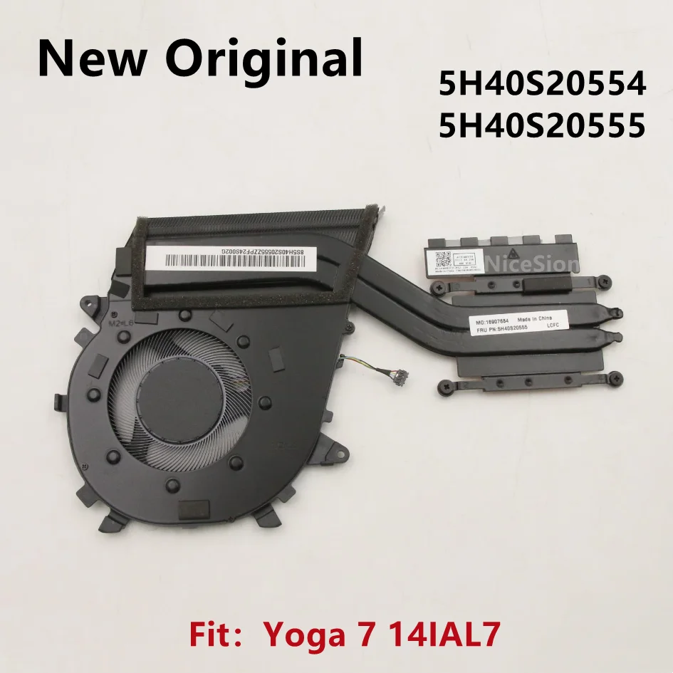 New Original For Laptop Lenovo Yoga 7 14IAL7 CPU Cooling Fan Heatsink Radiator Cooler FRU PN：5H40S20554 5H40S20555