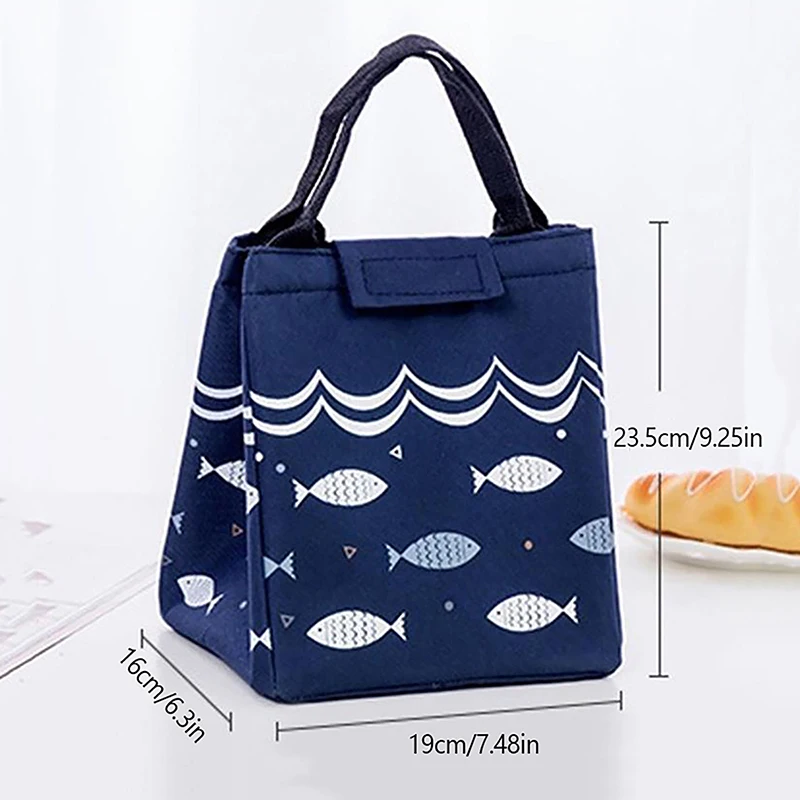 Fish Pattern Waterproof Portable Tote Lunch Insulated Bags Large Capacity Picnic Lunch Bags Ice Cooler Bag All Seasons Universal