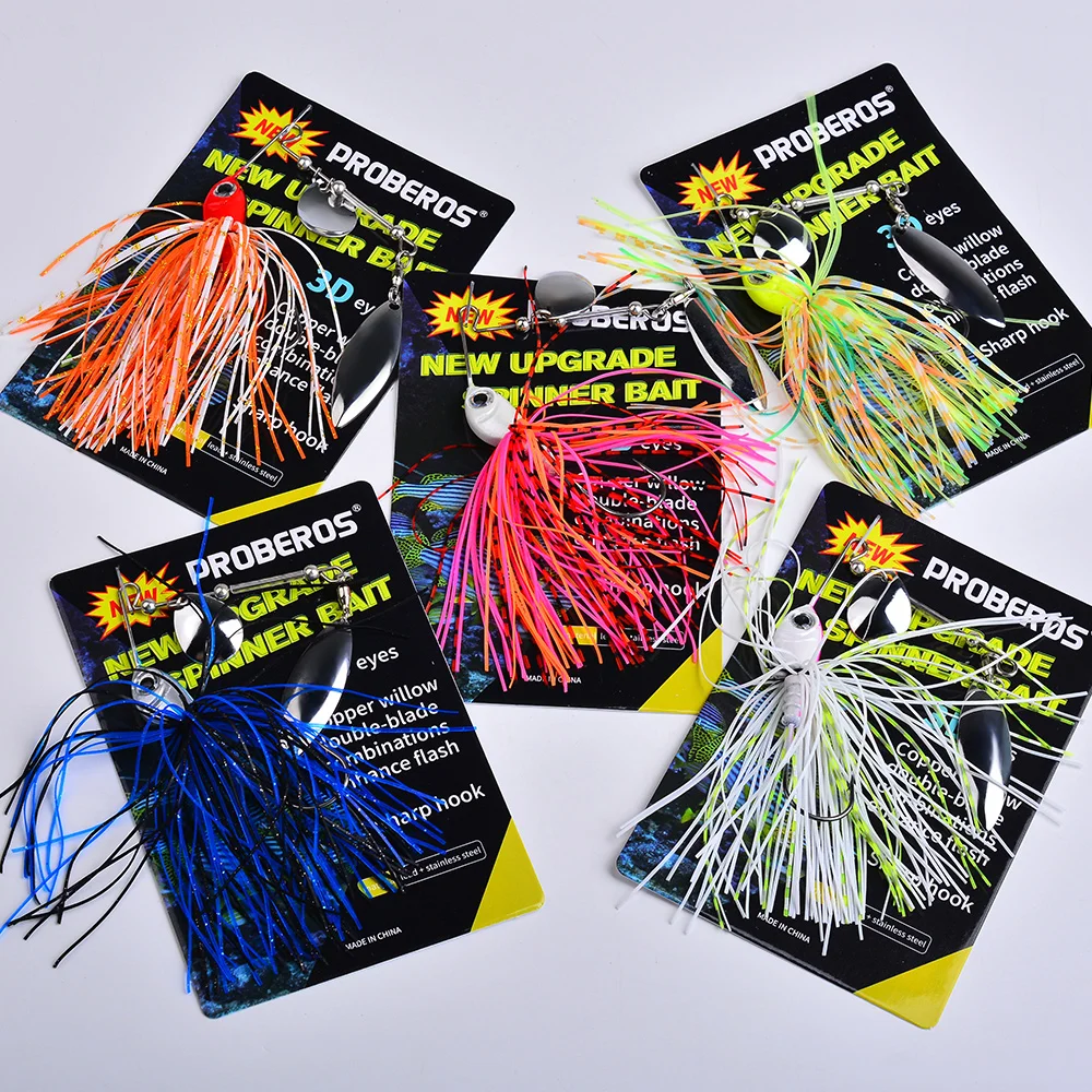 PROBEROS 1/5 Stück Spinner-Köder - Ideal für Barsch, Silikon-Gummi-Jig-Skirt zum Lachs-, Hecht- und Forellenangeln – Detail 16