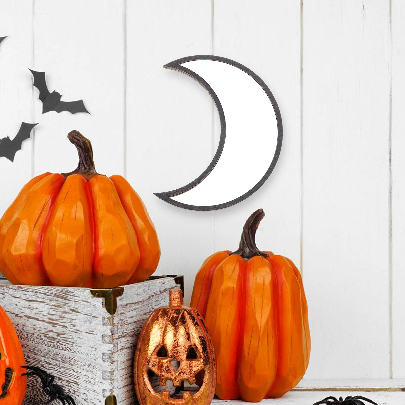 

Crescent Moon Self Adhesive Decor Halloween Gothic Style Irregular Makeup Sticky Acrylic Tiles Wall Art Decal Paste Decorative
