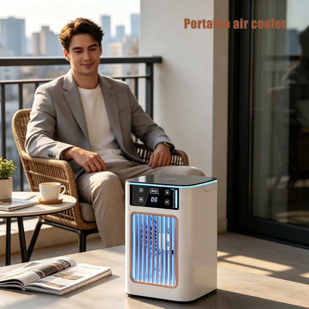 Portable Desktop USB Mobile Air Cooler Fan Household Mini Air Conditioner Fan Large Water Tank Atomization Humidifying Quick