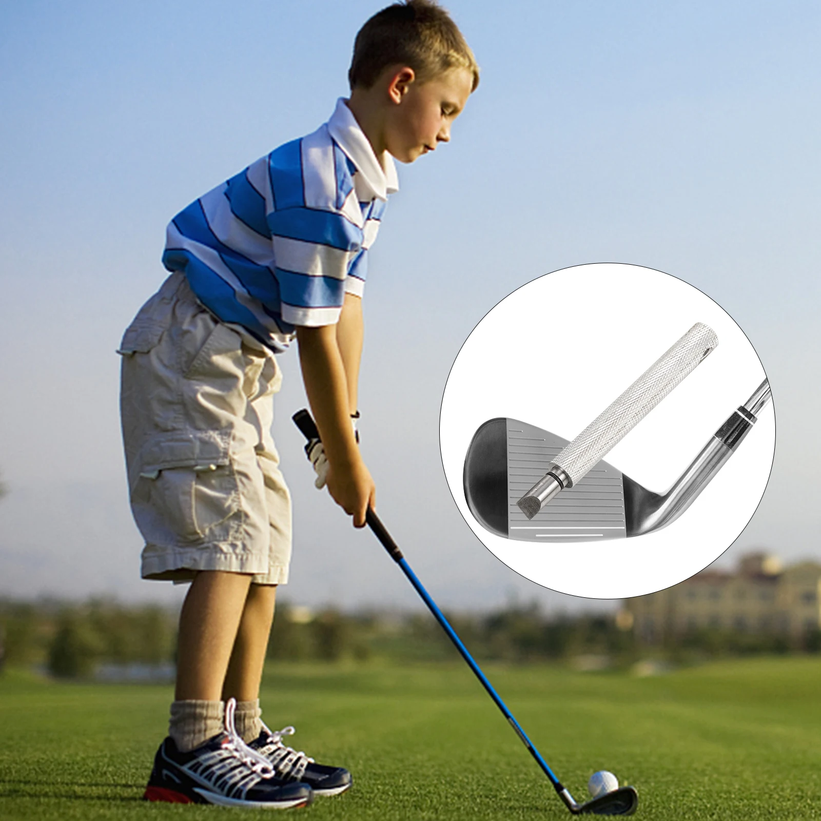 

Aluminum Alloy Stainless Steel Golf Groove Sharpener Cleaning Tool for Men Portable Irons Cleaner Accessories Lightweight Easy