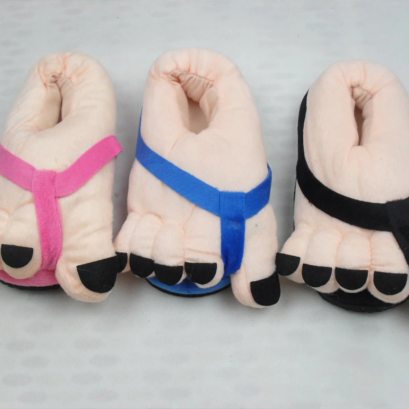 Winter Quirky Cute Cotton Slippers Five Fingers Toes Full Package Heel Couple Home Big Feet Indoor Men Women Plush Cotton Shoes