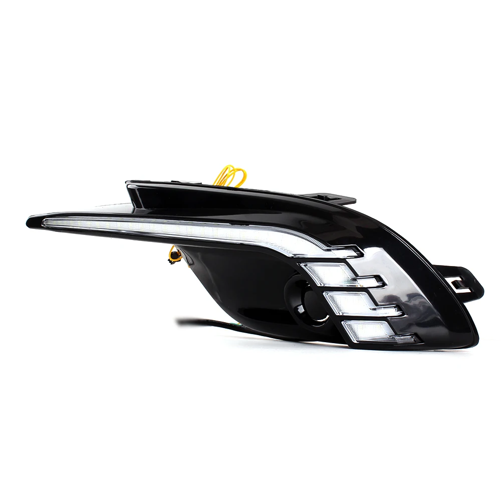 LED DRL for Mazda 3 Axela 2017 2018 Front Driving Fog Light Bezel Daytime Running Light with Dynamic Sequential Turn Signal