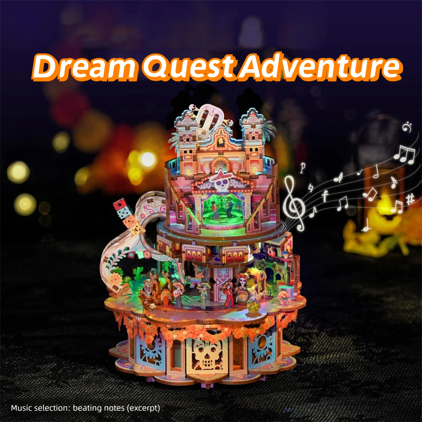 

Handmade DIY Dream Adventure Music Box Toy Building Blocks Creative Gift Eight-Box Search for Dream Encounter Children's Gift