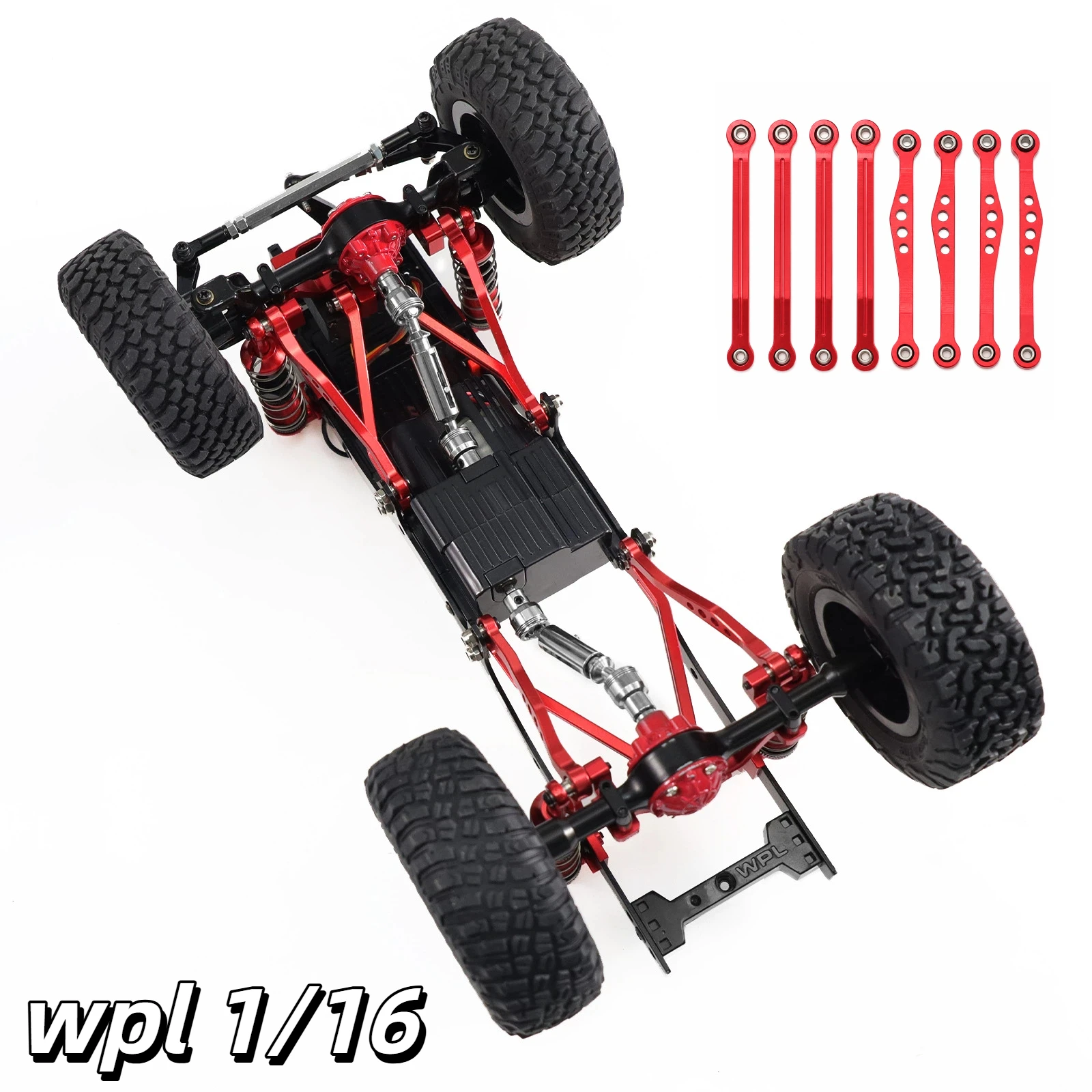 WPL Aluminum Metal Steering Linkage Front Rear Fixed Pull Rod Set For 1 16 Scale C64 Hilux RC Car Upgrade Parts
